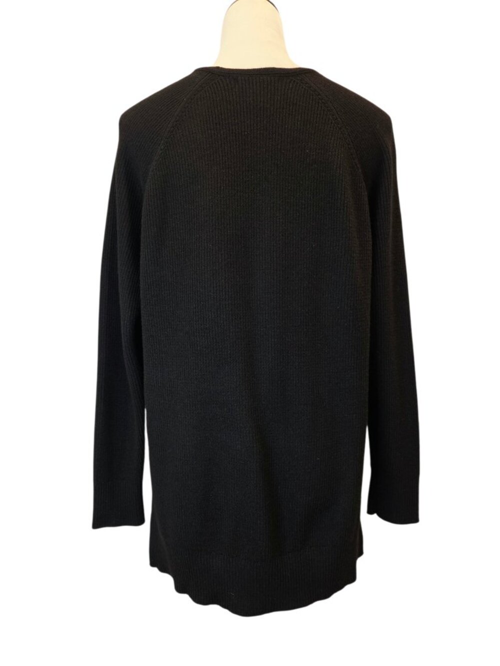 Athleta Hanover Merino Blend Sweater V-Neck Wool-blend in Black SZ M - Picture 8 of 11